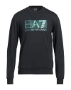 Ea7 Man Sweatshirt Navy Size Xs Cotton, Polyester, Elastane In Blue