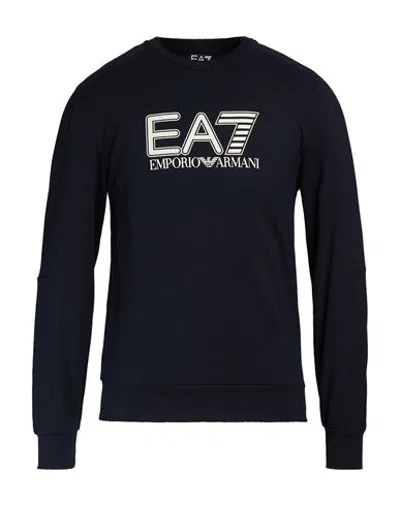 Ea7 Man Sweatshirt Midnight Blue Size Xs Cotton, Elastane In Multi