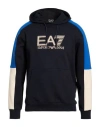 Ea7 Man Sweatshirt Midnight Blue Size Xs Cotton, Polyester, Elastane In Black