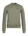 Ea7 Man Sweatshirt Military Green Size 3xl Cotton