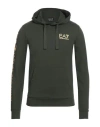 Ea7 Man Sweatshirt Military Green Size 3xl Cotton, Elastane