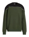 Ea7 Man Sweatshirt Military Green Size 3xl Cotton, Polyester, Elastane