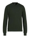 Ea7 Man Sweatshirt Military Green Size Xxl Cotton, Elastane In Green