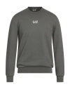 Ea7 Man Sweatshirt Military Green Size Xxl Cotton, Polyester