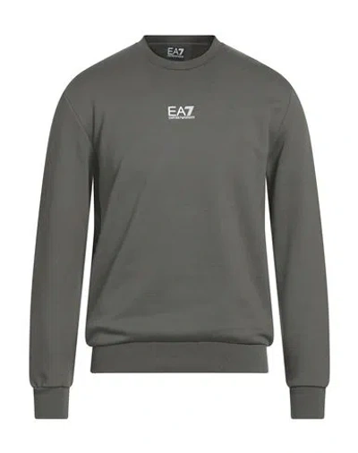 Ea7 Man Sweatshirt Military Green Size Xxl Cotton, Polyester