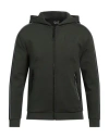 Ea7 Man Sweatshirt Military Green Size Xxl Cotton, Polyester, Elastane In Green