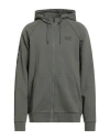 Ea7 Man Sweatshirt Military Green Size Xxl Cotton, Polyester, Elastane