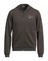 Ea7 Man Sweatshirt Military Green Size S Polyester, Cotton, Elastane