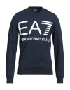 Ea7 Man Sweatshirt Navy Blue Size 3xl Cotton In Blau