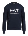 Ea7 Man Sweatshirt Navy Blue Size 3xl Cotton In Navy