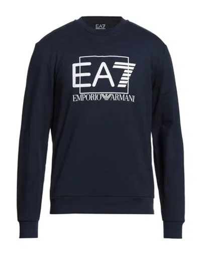 EA7 EA7 MAN SWEATSHIRT NAVY SIZE 3XL COTTON, ELASTANE
