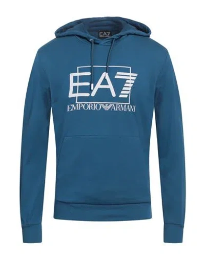Ea7 Man Sweatshirt Navy Size 3xl Cotton, Elastane