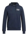 Ea7 Man Sweatshirt Navy Size 3xl Cotton, Elastane In Gold