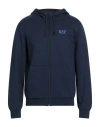 Ea7 Man Sweatshirt Navy Size 3xl Cotton, Elastane In Blue