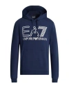 Ea7 Man Sweatshirt Navy Size 3xl Cotton, Elastane In Blue
