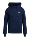 Ea7 Man Sweatshirt Navy Size 3xl Cotton, Elastane, Polyamide In Blue