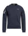 Ea7 Man Sweatshirt Navy Size 3xl Cotton, Polyester, Elastane In Navy