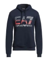 Ea7 Man Sweatshirt Navy Size 3xl Cotton, Polyester, Elastane