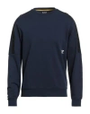 Ea7 Man Sweatshirt Navy Size 3xl Cotton, Polyester, Elastane In Blue