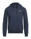 Ea7 Man Sweatshirt Navy Size S Cotton, Polyester In Blue