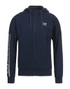 Ea7 Man Sweatshirt Navy Size 3xl Cotton, Elastane