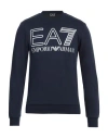 Ea7 Man Sweatshirt Navy Size Xs Cotton, Elastane