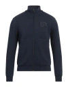 Ea7 Man Sweatshirt Navy Size Xs Cotton, Polyester, Elastane In Navy