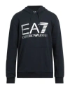 Ea7 Man Sweatshirt Navy Size Xxl Cotton In Blue