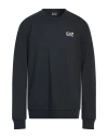 Ea7 Man Sweatshirt Navy Size Xxl Cotton In Black