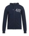 Ea7 Man Sweatshirt Navy Size Xxl Cotton, Elastane