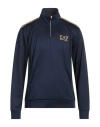 Ea7 Man Sweatshirt Navy Size Xxl Polyester In Blue