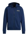 Ea7 Man Sweatshirt Navy Size Xxl Polyester, Cotton, Elastane In Blue