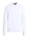 Ea7 Man Sweatshirt Off White Size Xl Cotton, Elastane In White