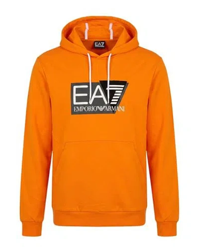 Ea7 Man Sweatshirt Orange Size 3xl Cotton
