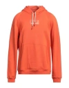 Ea7 Man Sweatshirt Orange Size Xxl Cotton, Elastane In Orange