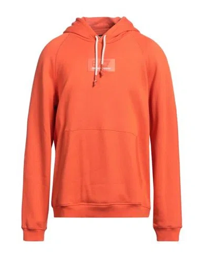 Ea7 Man Sweatshirt Orange Size Xxl Cotton, Elastane