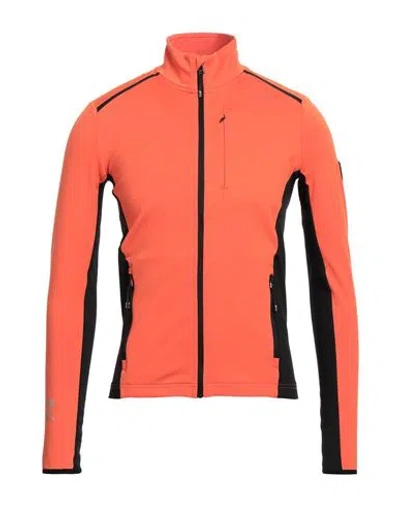 Ea7 Man Sweatshirt Orange Size S Polyester, Elastane