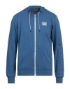 Ea7 Man Sweatshirt Pastel Blue Size 3xl Cotton, Polyamide