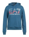 Ea7 Man Sweatshirt Pastel Blue Size 3xl Cotton, Polyester, Elastane