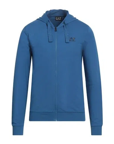 Ea7 Man Sweatshirt Pastel Blue Size L Cotton