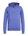 Ea7 Man Sweatshirt Purple Size 3xl Cotton, Elastane