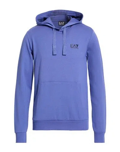 Ea7 Man Sweatshirt Purple Size 3xl Cotton, Elastane