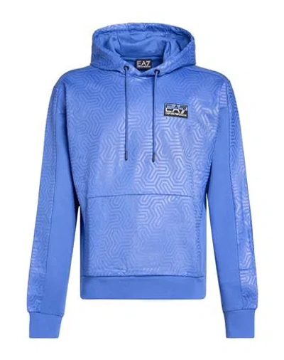 Ea7 Man Sweatshirt Purple Size S Cotton, Elastane