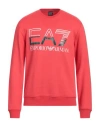 Ea7 Man Sweatshirt Red Size 3xl Cotton, Polyester, Elastane