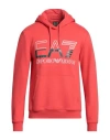 Ea7 Man Sweatshirt Red Size 3xl Cotton, Polyester, Elastane
