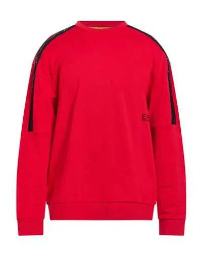 Ea7 Man Sweatshirt Red Size 3xl Cotton, Polyester, Elastane