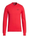 Ea7 Man Sweatshirt Red Size 3xl Cotton, Elastane In Red