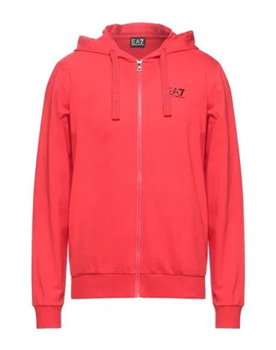 Ea7 Man Sweatshirt Red Size Xxl Cotton In Red