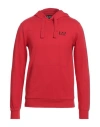 Ea7 Man Sweatshirt Red Size Xl Cotton, Elastane
