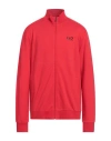 Ea7 Man Sweatshirt Red Size Xxl Cotton, Elastane